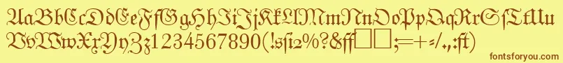 JohannfrakturRegularDb Font – Brown Fonts on Yellow Background