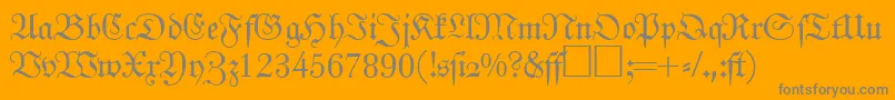 JohannfrakturRegularDb-Schriftart – Graue Schriften auf orangefarbenem Hintergrund