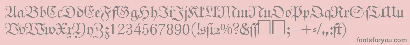 フォントJohannfrakturRegularDb – ピンクの背景に灰色の文字