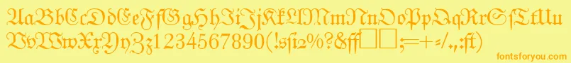 JohannfrakturRegularDb Font – Orange Fonts on Yellow Background