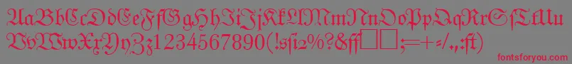 JohannfrakturRegularDb Font – Red Fonts on Gray Background