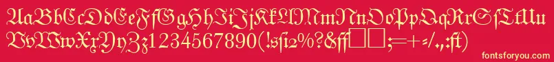 JohannfrakturRegularDb Font – Yellow Fonts on Red Background