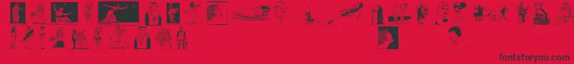 フォントClassicbats – 赤い背景に黒い文字