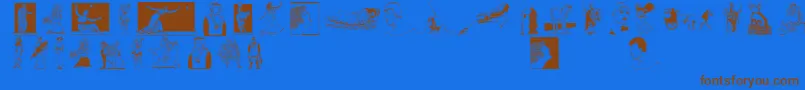 Classicbats Font – Brown Fonts on Blue Background