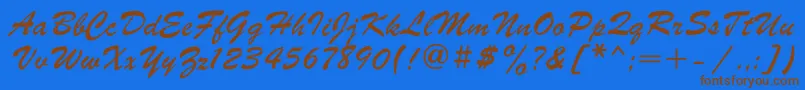 Parsekgtt Font – Brown Fonts on Blue Background