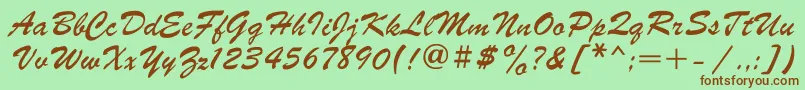 Parsekgtt Font – Brown Fonts on Green Background