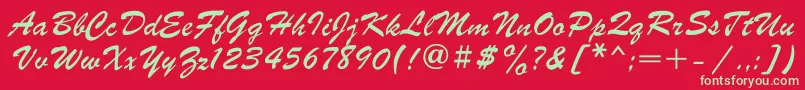 Parsekgtt Font – Green Fonts on Red Background