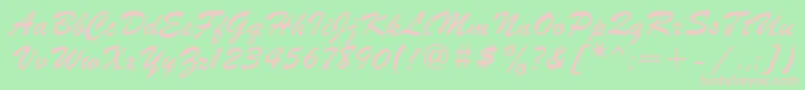 Parsekgtt Font – Pink Fonts on Green Background
