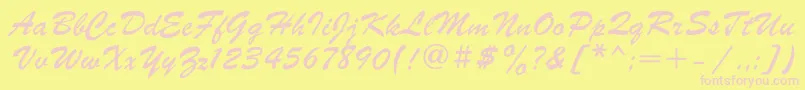 Parsekgtt Font – Pink Fonts on Yellow Background