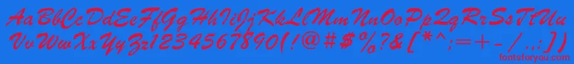 Parsekgtt Font – Red Fonts on Blue Background