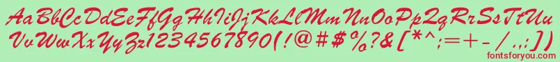 Parsekgtt Font – Red Fonts on Green Background