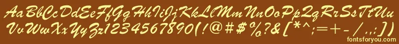 Parsekgtt Font – Yellow Fonts on Brown Background