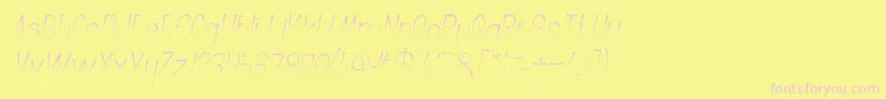 Czcionka CrochetPatternItalic – różowe czcionki na żółtym tle