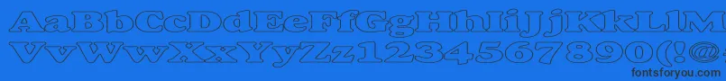 AlexussHeavyHollowExpanded-fontti – mustat fontit sinisellä taustalla