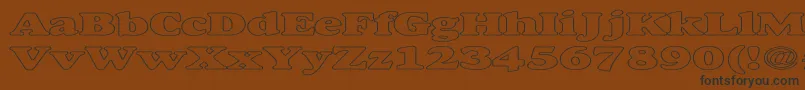 AlexussHeavyHollowExpanded-fontti – mustat fontit ruskealla taustalla