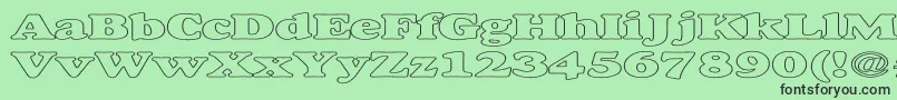 Шрифт AlexussHeavyHollowExpanded – чёрные шрифты на зелёном фоне