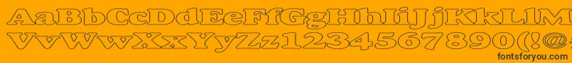 AlexussHeavyHollowExpanded-fontti – mustat fontit oranssilla taustalla
