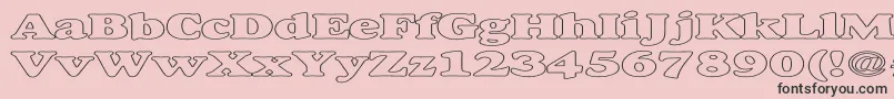 AlexussHeavyHollowExpanded-Schriftart – Schwarze Schriften auf rosa Hintergrund