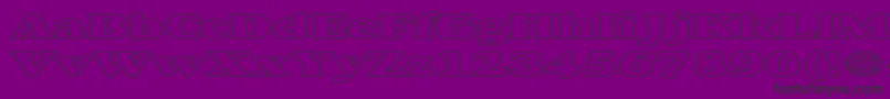 AlexussHeavyHollowExpanded-fontti – mustat fontit violetilla taustalla