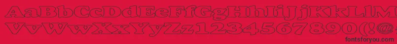 AlexussHeavyHollowExpanded-fontti – mustat fontit punaisella taustalla