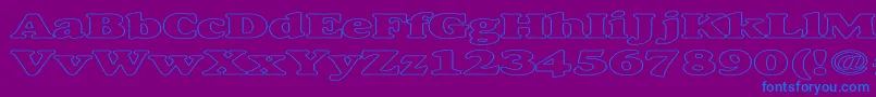 Шрифт AlexussHeavyHollowExpanded – синие шрифты на фиолетовом фоне