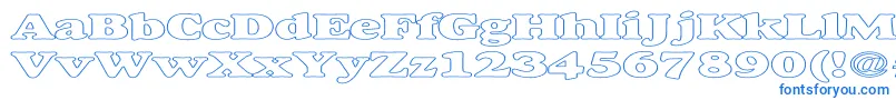AlexussHeavyHollowExpanded-fontti – siniset fontit valkoisella taustalla