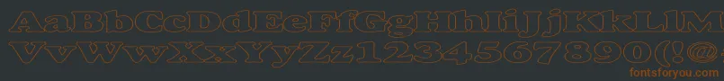 AlexussHeavyHollowExpanded-fontti – ruskeat fontit mustalla taustalla