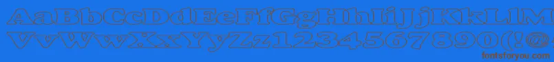 Шрифт AlexussHeavyHollowExpanded – коричневые шрифты на синем фоне
