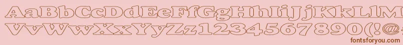 AlexussHeavyHollowExpanded-fontti – ruskeat fontit vaaleanpunaisella taustalla