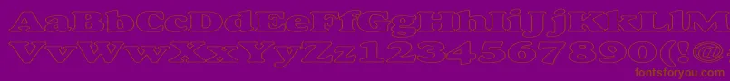 フォントAlexussHeavyHollowExpanded – 紫色の背景に茶色のフォント