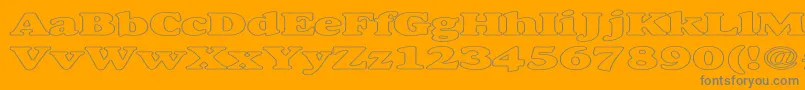 Czcionka AlexussHeavyHollowExpanded – szare czcionki na pomarańczowym tle