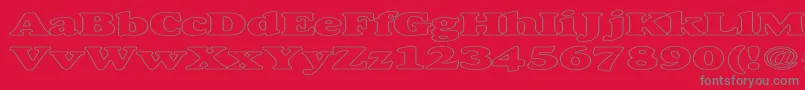 AlexussHeavyHollowExpanded Font – Gray Fonts on Red Background