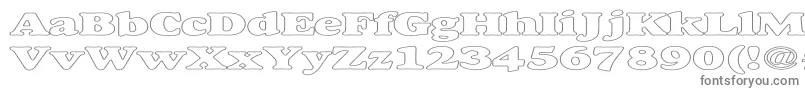 フォントAlexussHeavyHollowExpanded – 白い背景に灰色の文字