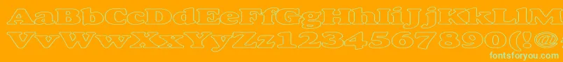 AlexussHeavyHollowExpanded Font – Green Fonts on Orange Background