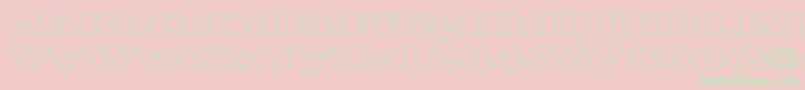 AlexussHeavyHollowExpanded-fontti – vihreät fontit vaaleanpunaisella taustalla