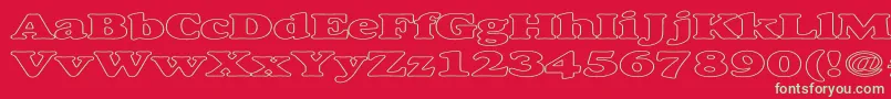 AlexussHeavyHollowExpanded Font – Green Fonts on Red Background