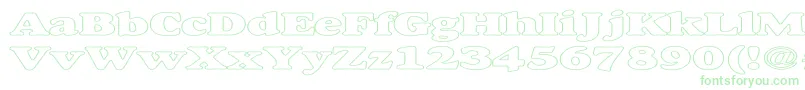 Шрифт AlexussHeavyHollowExpanded – зелёные шрифты на белом фоне