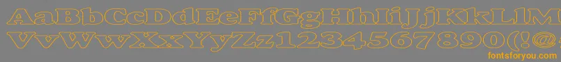 フォントAlexussHeavyHollowExpanded – オレンジの文字は灰色の背景にあります。