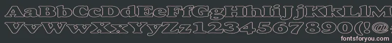 AlexussHeavyHollowExpanded-fontti – vaaleanpunaiset fontit mustalla taustalla