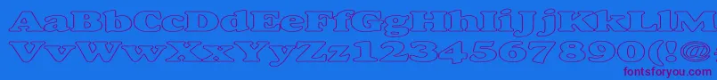 Шрифт AlexussHeavyHollowExpanded – фиолетовые шрифты на синем фоне