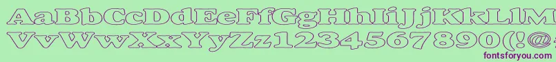 AlexussHeavyHollowExpanded-fontti – violetit fontit vihreällä taustalla