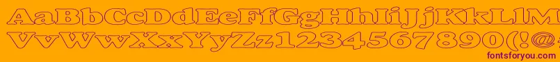 Шрифт AlexussHeavyHollowExpanded – фиолетовые шрифты на оранжевом фоне