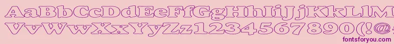 AlexussHeavyHollowExpanded Font – Purple Fonts on Pink Background