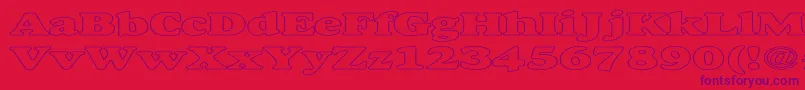 AlexussHeavyHollowExpanded-fontti – violetit fontit punaisella taustalla