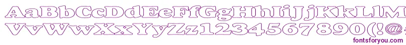 Шрифт AlexussHeavyHollowExpanded – фиолетовые шрифты на белом фоне
