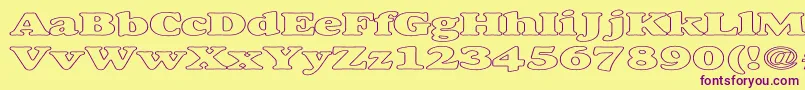 Шрифт AlexussHeavyHollowExpanded – фиолетовые шрифты на жёлтом фоне