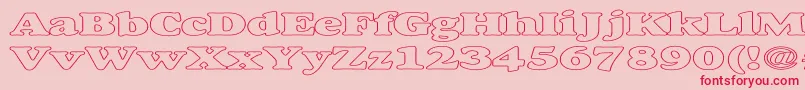 AlexussHeavyHollowExpanded Font – Red Fonts on Pink Background