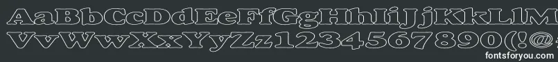 AlexussHeavyHollowExpanded-fontti – valkoiset fontit mustalla taustalla