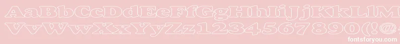 AlexussHeavyHollowExpanded-Schriftart – Weiße Schriften auf rosa Hintergrund