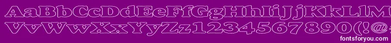 AlexussHeavyHollowExpanded-fontti – valkoiset fontit violetilla taustalla